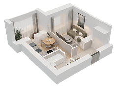 1-комнатная, 31.75м²