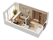 1-комнатная, 23.18м²