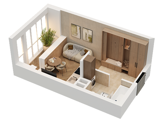 1-комнатная,22.28 м² в ЖК Статный