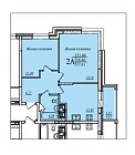 2-комнатная, 57.61м²