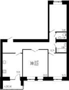 3-комнатная, 83.62м²