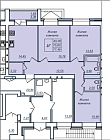 3-комнатная, 77.49м²