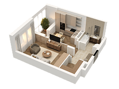 1-комнатная, 37.24м²