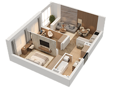 2-комнатная, 53.17м²