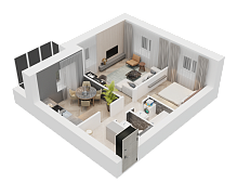 2-комнатная, 55.23м²