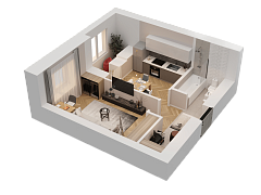 1-комнатная, 34.14м²