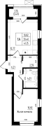 1-комнатная, 41.15м²