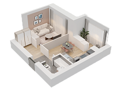 1-комнатная, 38.34м²