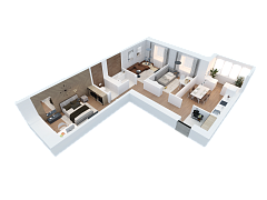 3-комнатная, 69.36м²