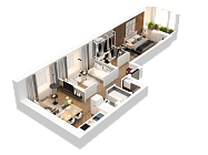 2-комнатная, 61.4м²