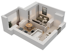 1-комнатная, 31.75м²