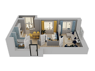 2-комнатная, 52.15м²