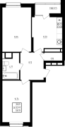 2-комнатная, 58.78м²