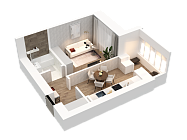 1-комнатная, 34.97м²