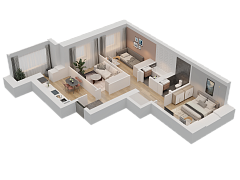 3-комнатная, 72.93м²