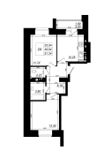2-комнатная, 51.24м²