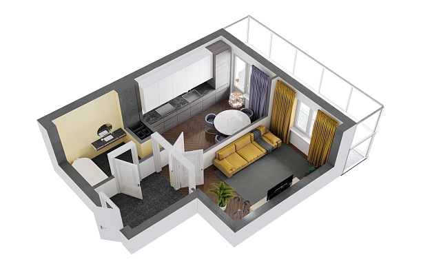1-комнатная,35.95 м² в ЖК Родина