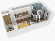 1-комнатная, 19.82м²