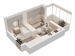 1-комнатная, 24.12м²