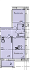 2-комнатная, 61.3м²