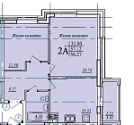 2-комнатная, 58.27м²