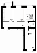 3-комнатная, 70.2м²