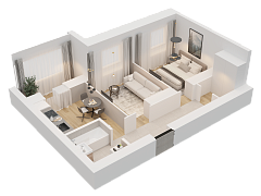2-комнатная, 47.21м²