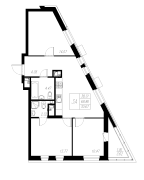 3-комнатная, 70.67м²