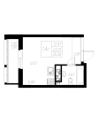 1-комнатная, 25.2м²