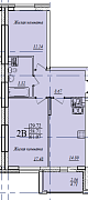 2-комнатная, 61.07м²