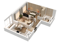 2-комнатная, 48.31м²