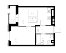 1-комнатная, 36.27м²