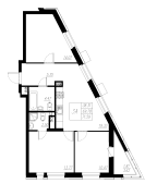3-комнатная, 71.77м²