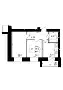 2-комнатная, 48.02м²