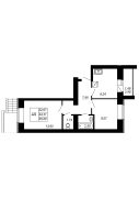 2-комнатная, 45.8м²