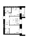 2-комнатная, 47.21м²