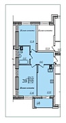 2-комнатная, 61.3м²