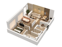 2-комнатная, 52.68м²