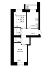 2-комнатная, 54.11м²