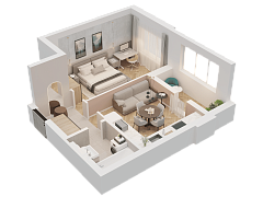 1-комнатная, 33.27м²