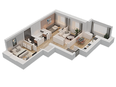 3-комнатная, 72.93м²