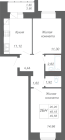 2-комнатная, 49.58м²