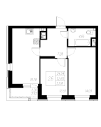 2-комнатная, 53.91м²