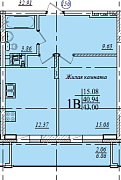 1-комнатная, 43м²