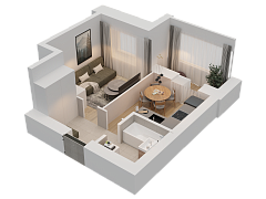 1-комнатная, 31.93м²