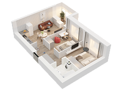 2-комнатная, 54.82м²