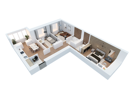 3-комнатная,70.06 м² в ЖК Радужный-2