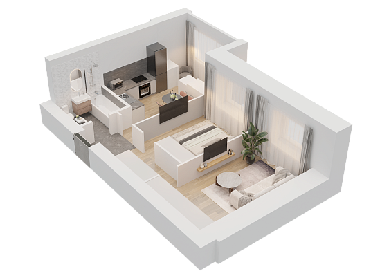 2-комнатная,48.02 м² в ЖК Радужный-2