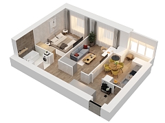 2-комнатная, 54.95м²