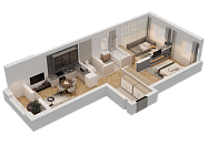 2-комнатная, 62.81м²